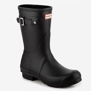 HUNTER Original Short Matte Rain Boot - black, size 8 - NIB!